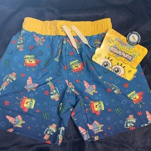 Nickelodeon Blue and Yellow SpongeBob Kids Swim Trunks